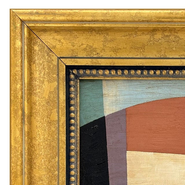 Various Artists Contemporary Bold Abstract Oil Painting in Vintage Frame For Sale - Image 4 of 6