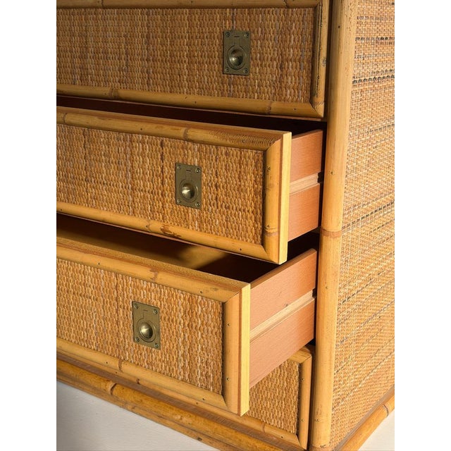 1970s Vintage Rattan Chest of Drawers from Dal Vera, 1970s For Sale - Image 5 of 14
