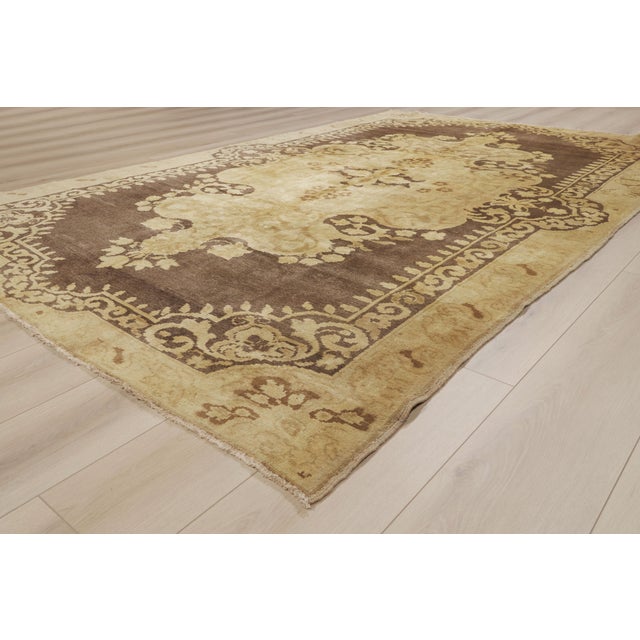 Brown Vintage Turkish Oushak Rug, 06’11 X 11’00 For Sale - Image 8 of 10