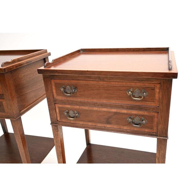 Antique Mahogany Bedside Cabinets, 1920s, Set of 2 For Sale - Image 9 of 11