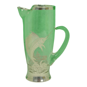 Mid 20th Century Sterling Sailfish Glass Cocktail Pitcher