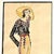 1933 Pair-Original French Watercolor Fashion Drawings-American West Cowgirl, Matted For Sale - Image 4 of 7