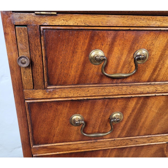Vintage Writing Bureau Desk in Leather and Mahogany, 1960s For Sale - Image 15 of 18