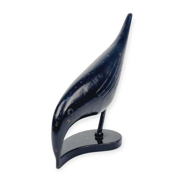 Abstract raven-shaped metal sculpture from the 1960s, a unique creation. In some cultures, the raven is a symbol of...
