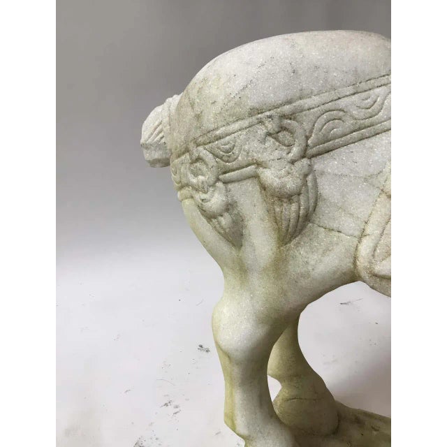 1960s Carved Marble Asian Horses - a Pair For Sale - Image 5 of 13