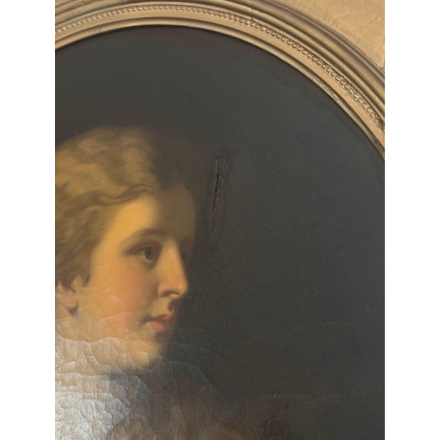 Black Antique Oil on Canvas Spatal Gilt Frame, Vienna, Signed 1870 For Sale - Image 8 of 16