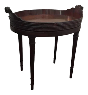 Antique 18th Century English George III Oval Carved Mahogany Side Table