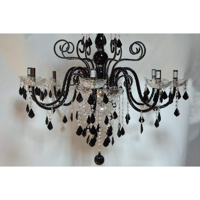 Black Murano Glass Chandelier | Chairish