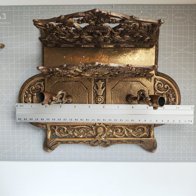 Antique Italian Neo-Baroque Style Letter and Writing Accessory Stand: A Double Pen Holder and a Paper Tray For Sale - Image 11 of 14