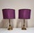 Vintage Table Lamps with Brass Base and Handmade Lampshade from Lamplove, 1970s, Set of 2, in Very Good conditions....