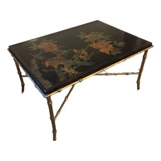 19th Century Jansen Style Chinoiserie Low Table With Coromandel Top For Sale