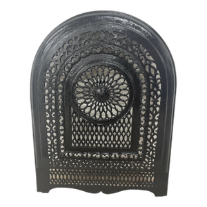 Grand 19th-Century 21" X 27" Cast Iron Fireplace Sunburst Web Insert