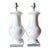 Festoni Italian White Ceramic Lamps-Lucite Bases-a Pair For Sale