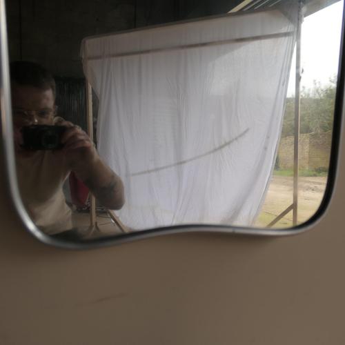 Shield Mirror in Steel For Sale - Image 3 of 18