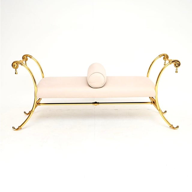 Mid-Century Modern Vintage French Brass Bench, 1970s For Sale - Image 3 of 10