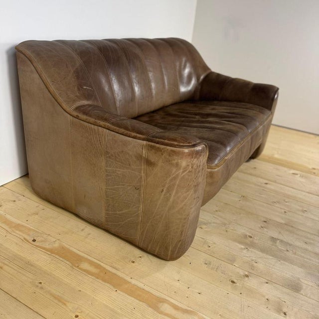 Vintage Swiss DS-44 Sofa in Brown Buffalo Leather from de Sede, 1970s For Sale - Image 5 of 9