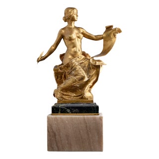 Georges Bareau, Allegory of History, 1890s, Bronze and Marble For Sale