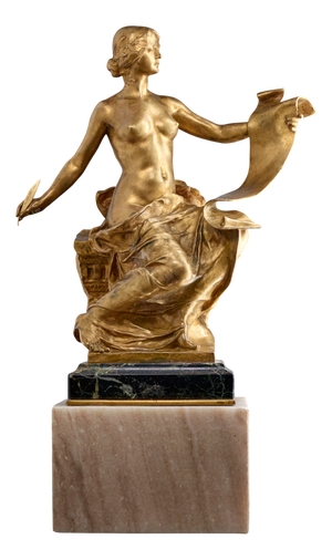 Georges Bareau, Allegory of History, 1890s, Bronze and Marble
