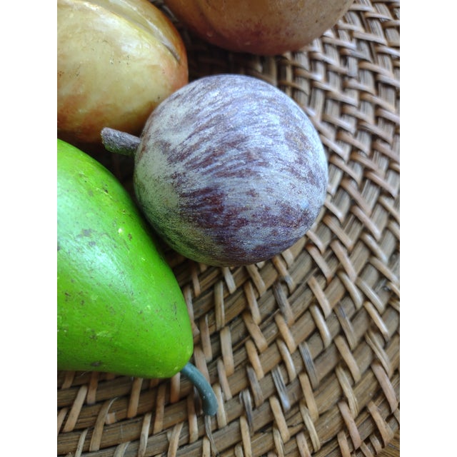 Red 1960s Lot of 10 Vintage Italian Alabaster Stone Fruit - Set of 10 For Sale - Image 8 of 9