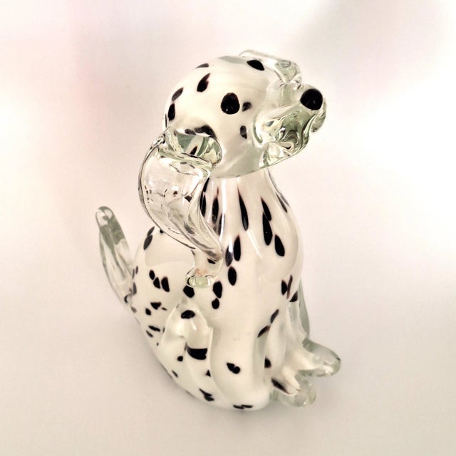 Late 20th Century Dalmatian Dog Figurine Murano Style Art Glass Decor For Sale - Image 13 of 14