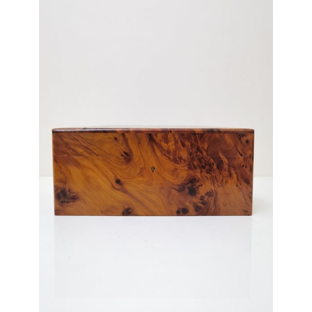 Art Deco Orangish Burl Wood Keepsake Office Box For Sale - Image 3 of 13