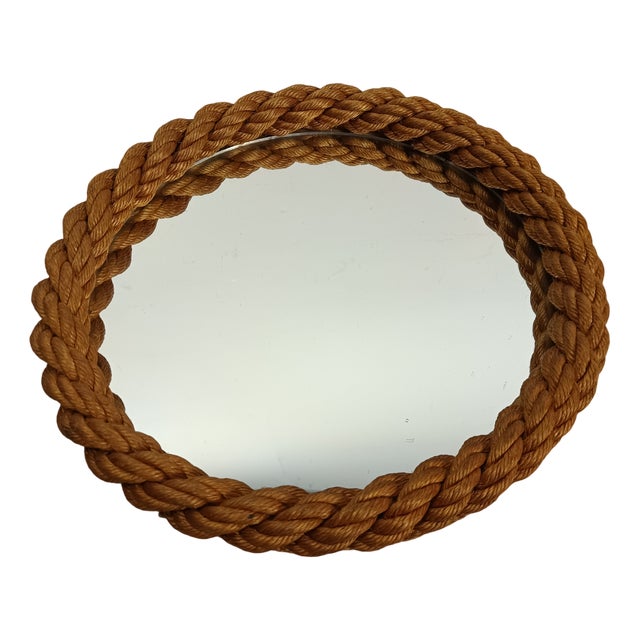 Vintage Rope Mirror by Adrien Audoux & Frida Minet, 1950s For Sale