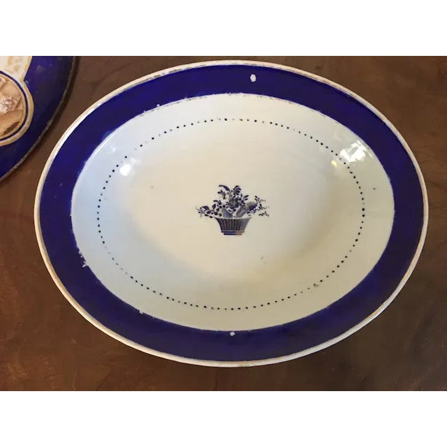 1810 Antique Chinese Export Porcelain Entree Serving Dish Painted with Sepia Landscapes - 3 Pieces For Sale - Image 11 of 12