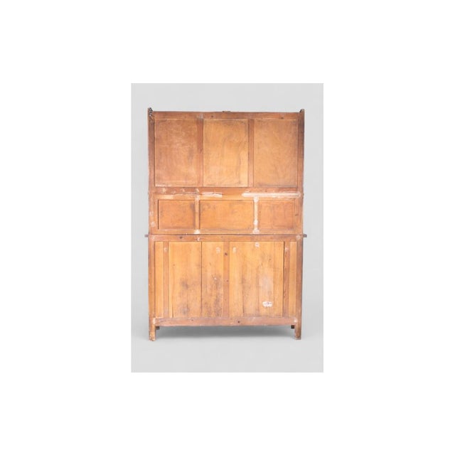 Vintage Wooden Sideboard with Decorative Glass Panels and Metal Details For Sale - Image 5 of 12