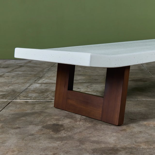 Paul Frankl Rectangular Whitened Cork Coffee Table or Bench for Johnson... For Sale - Image 11 of 16
