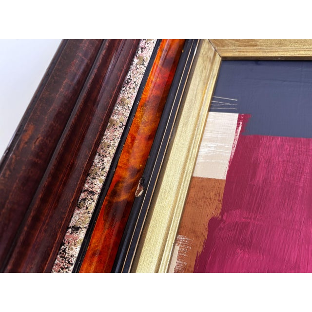 Red "Velvet Desire" Abstract Art in Antique Frame, Red Abstract Painting by JTS For Sale - Image 8 of 11