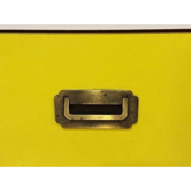 1970's Yellow and White Campaign Colormates Nightstand Attributed to Morris of California For Sale - Image 10 of 12