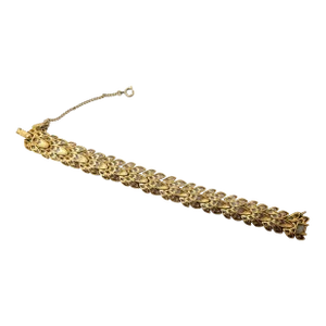 Vintage 1960s Signed Monet Goldtone Openwork Link Bracelet