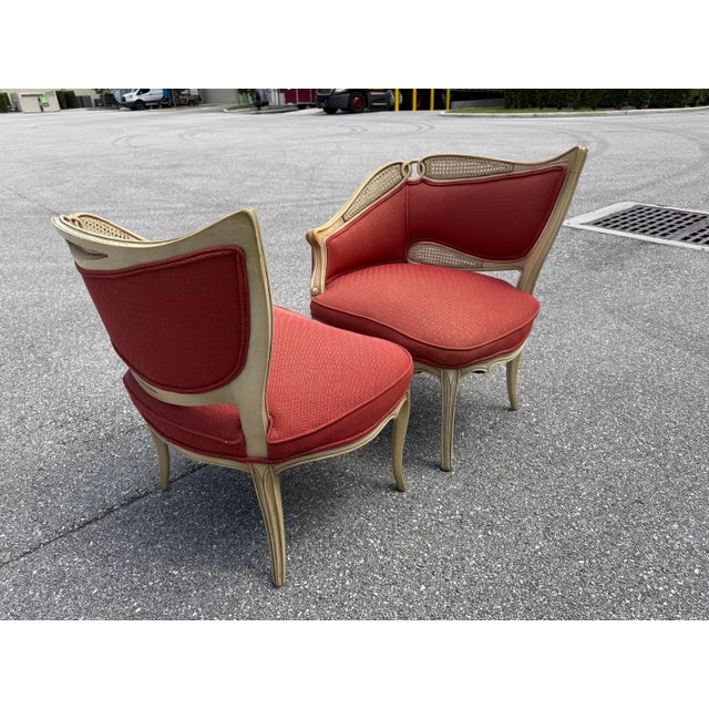 1940s French Provincial Fauteuil Carved Wood Upholstered Chairs For Sale - Image 9 of 17