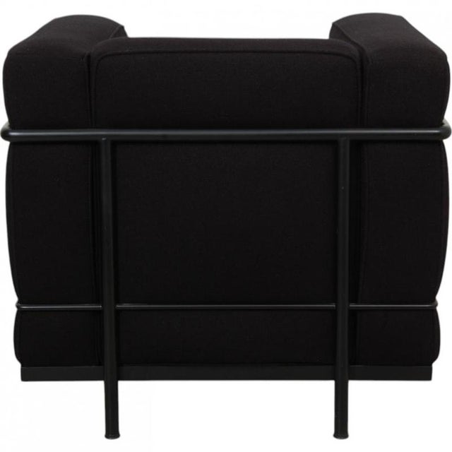 Lc 2 Lounge Chair in Black Fabric by Le Corbusier For Sale - Image 3 of 12