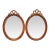 Pair of 19th Century French Louis XVI Oval Walnut Mirrors With Ribbon Crest For Sale