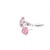 Modern 14k White Gold 12mm Trillion-Cut Pink Cz Ring & Stud Earring Set, 3 Pieces For Sale - Image 3 of 3