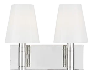 Thomas O'Brien by Visual Comfort Studio Beckham Classic 2-Light Vanity, Silver