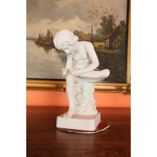 Ceramic Boy with Thorn in Biscuit Porcelain For Sale - Image 7 of 7