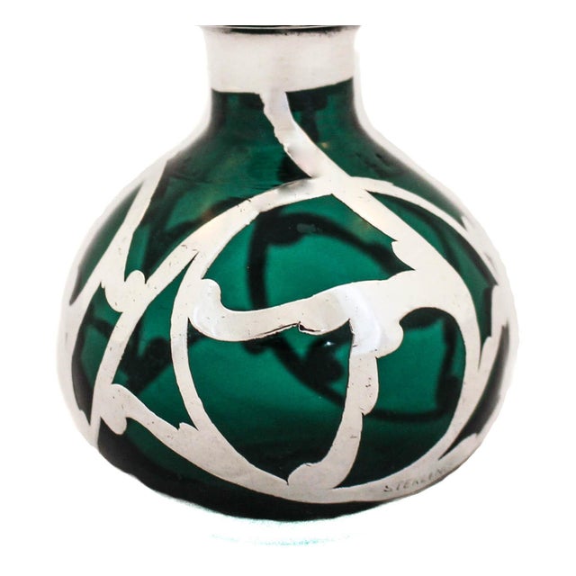 1900 - 1909 Sterling Silver Art Nouveau Perfume Bottle For Sale - Image 4 of 5