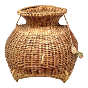 Vintage Handwoven Bamboo Fishing Basket ( Creel )