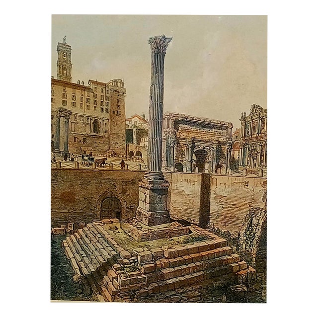 Felix Benoist, View of the Forum from Rome in Its Grandeur, 1865, Engraving, Framed For Sale
