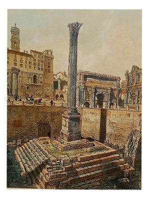 Felix Benoist, View of the Forum from Rome in Its Grandeur, 1865, Engraving, Framed