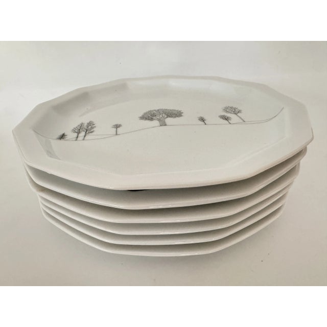Rosenthal Rut Bryk Artist Service Form Polygon Winter Travel Breakfast Plates by Tapio Wirkkala for Rosenthal, 1983, Set of 6 For Sale - Image 4 of 6
