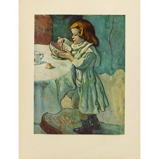 A beautiful vintage full-color reproduction print after painting "The Gourmet" by Pablo Picasso. Comes from a First...
