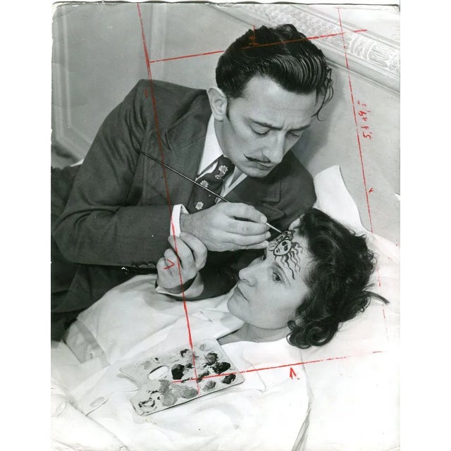 1950s Dali is Painting Medusa's Head on Galas Forehead, 1955 For Sale - Image 5 of 5