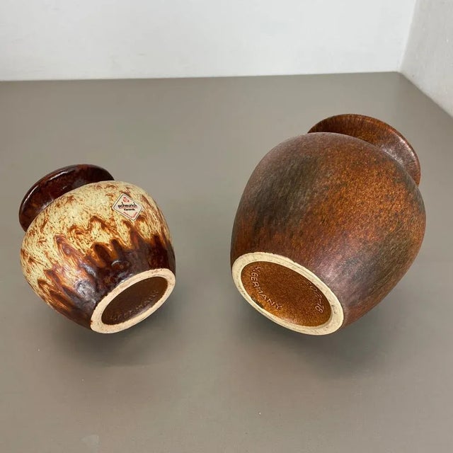 Multi-Color Pottery Fat Lava Vases from Scheurich, Germany, 1970s, Set of 2 For Sale - Image 12 of 16