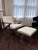 Crate & Barrel Cavett Wood Accent Chair & Ottoman — Excellent Condition For Sale - Image 14 of 15