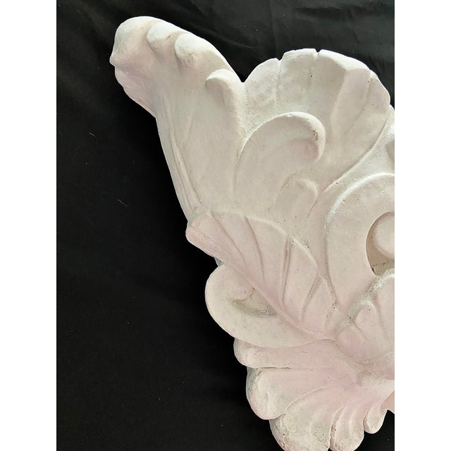 Vintage White Large Plaster Wall Pocket Jardiniere Planter For Sale - Image 4 of 10