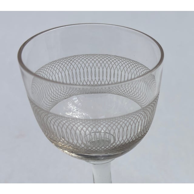 Clear Wheel-Etched Cordial Vintage Glasses - A Pair For Sale - Image 9 of 14