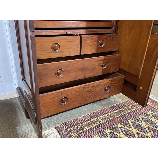 19th Century Victorian Mahogany Wardrobe For Sale - Image 12 of 18